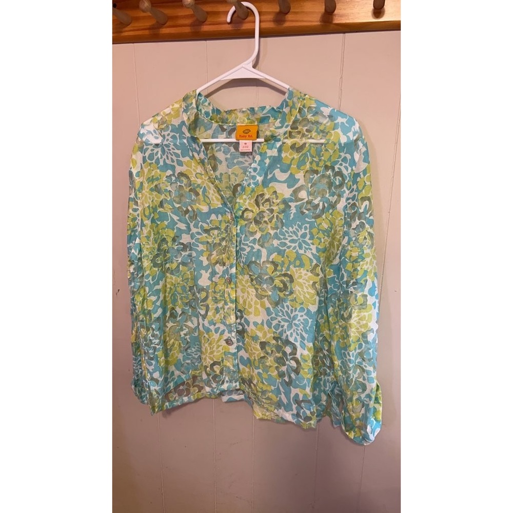 Ruby Rd. Women's Floral Sheer Blouse - Size 18